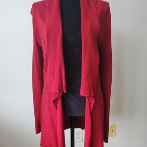 WHITE HOUSE BLACK MARKET OPEN CARDIGAN RED SIZE L